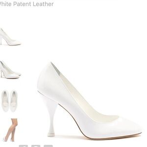 NEW  LARROUDÉ Michelle pump in white Patent Leather